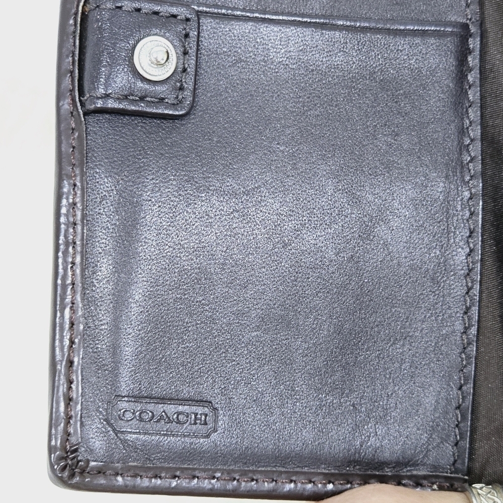 Coach Signature Print & Leather Wallet - Picture 12 of 17